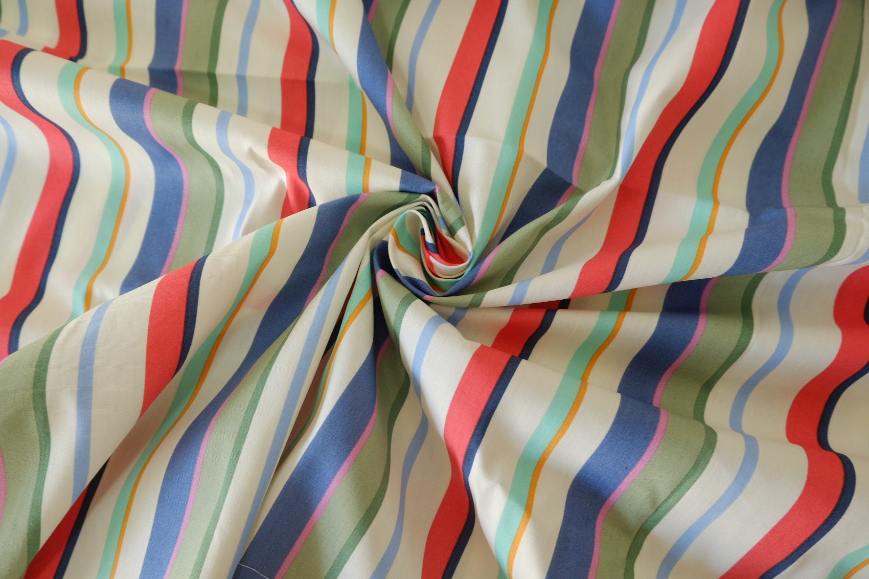 Colorful Stripe Cotton Poplin Fabric – 3.3 yd