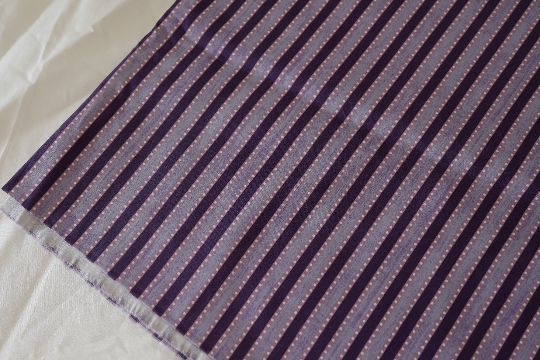 Purple Dotted Stripe Cotton Poplin – 2.2 yd