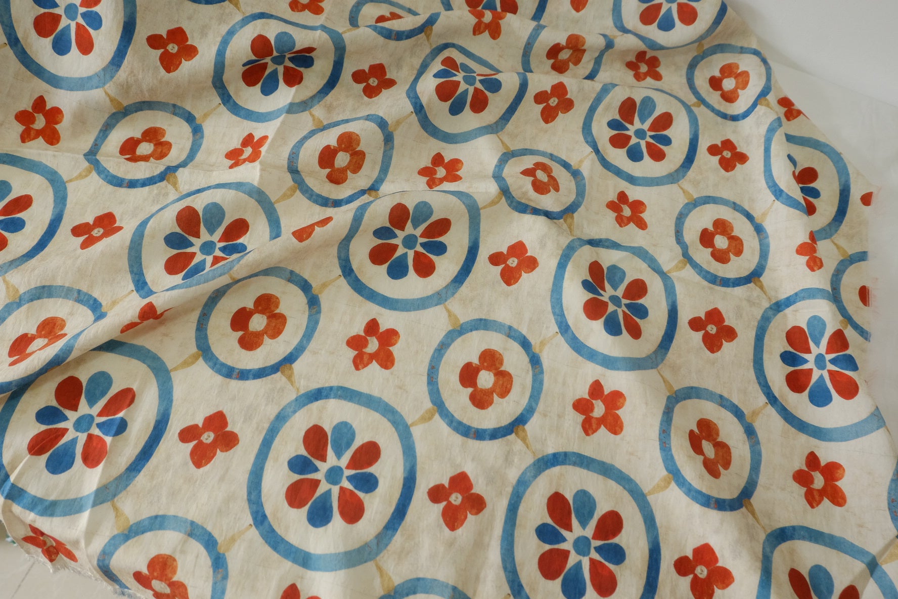 Folk Floral Cotton Nylon Blend – 1.6 yd