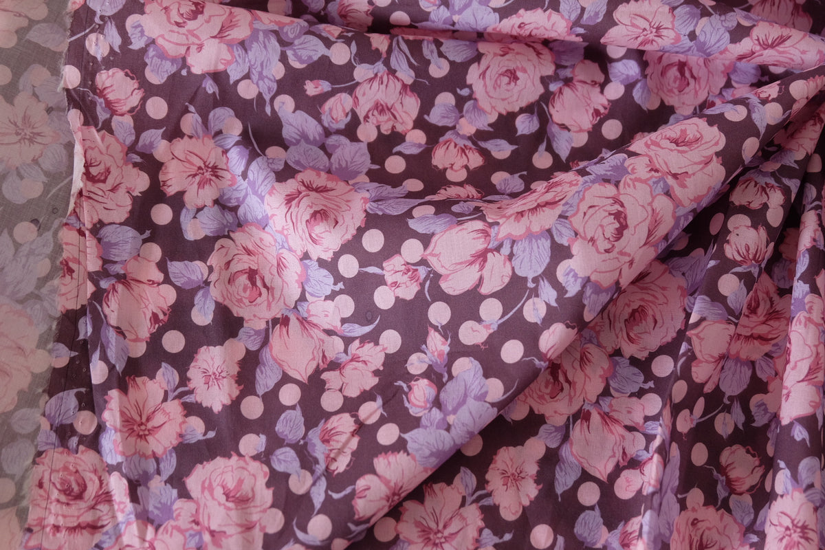 Rose & Polka Dot Cotton Lawn – 2.5 yd