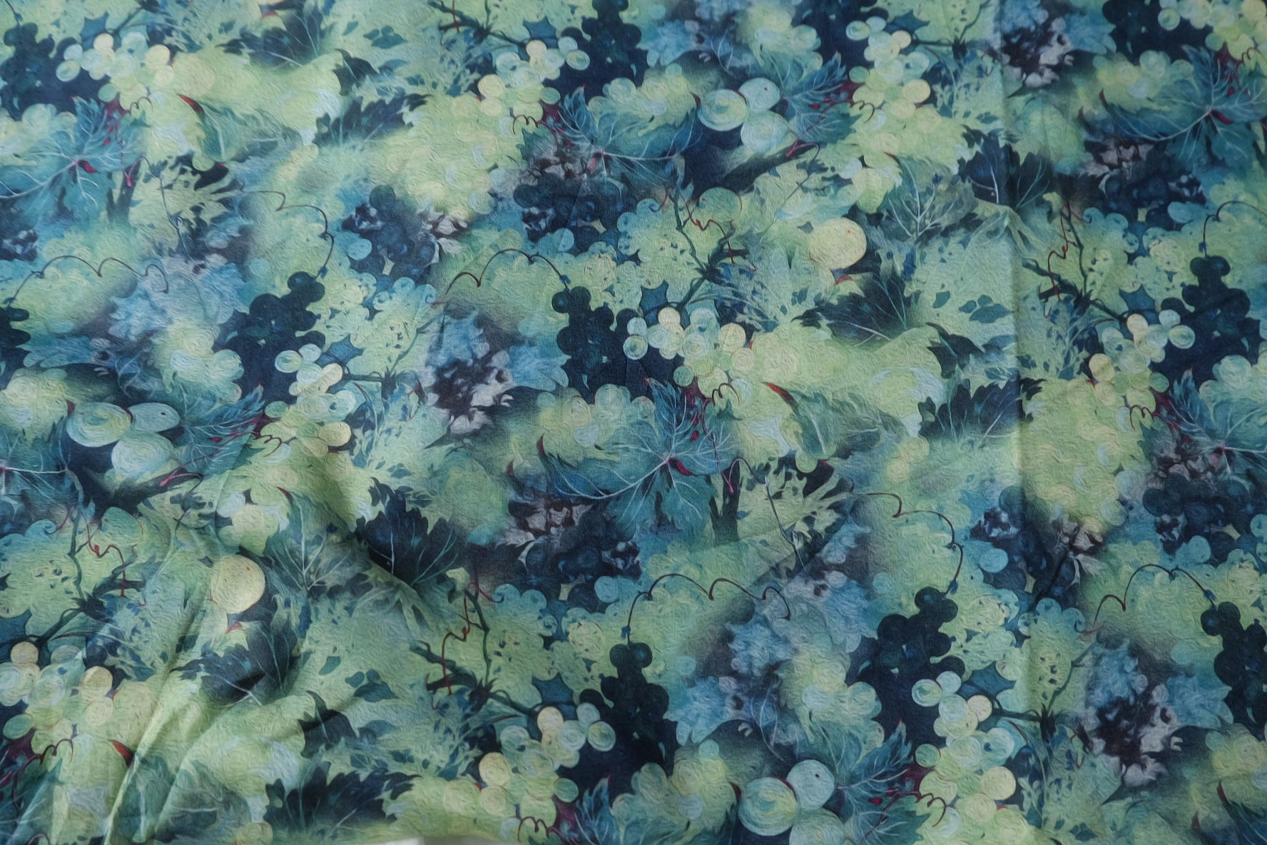Blue Grape Vine Silky 80s Cotton Lawn — 2.19 yd