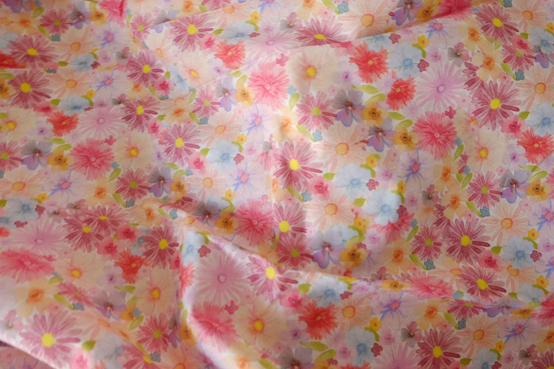 Pink Garden Floral Cotton Lawn Fabric – 4 yd