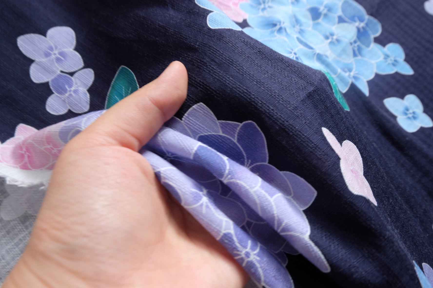 Hydrangea Slub Cotton Jacquard Fabric, Soft Summer Dress Weight, 3.28 Yards