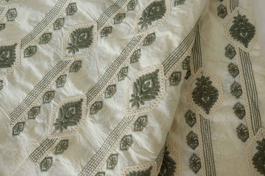Embroidered Tencel Ramie Blend Fabric – 3 yd
