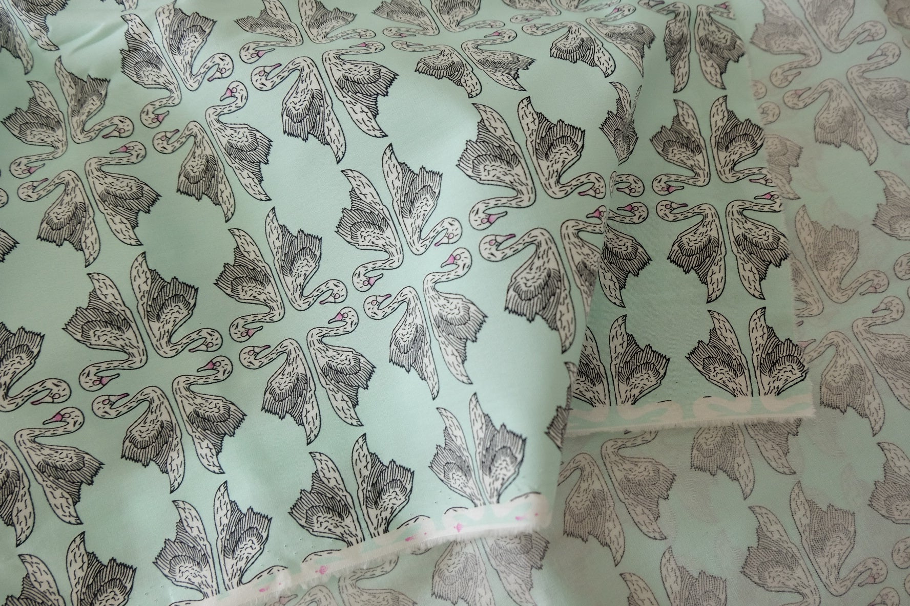 Storybook Swan Cotton Poplin Fabric – 2.2 yd