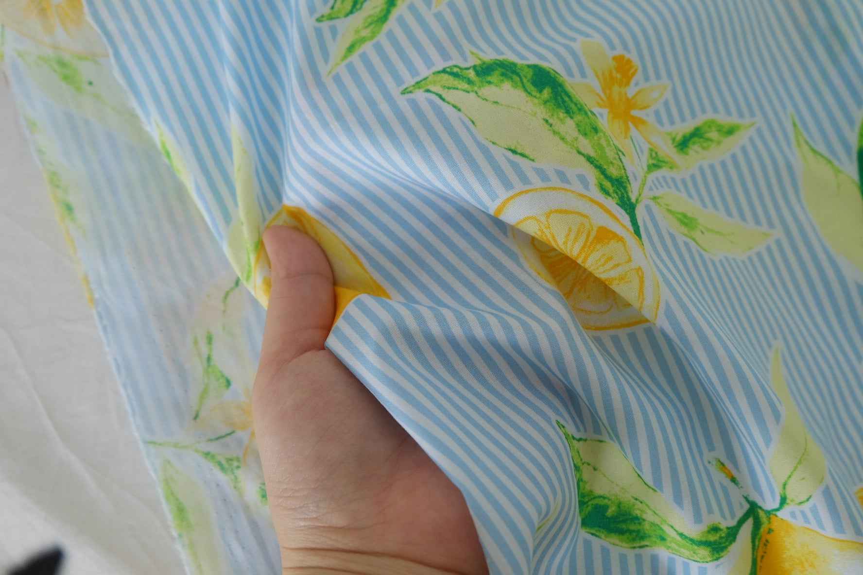 Lemon Stripe Cotton Poplin – 1.6 yd