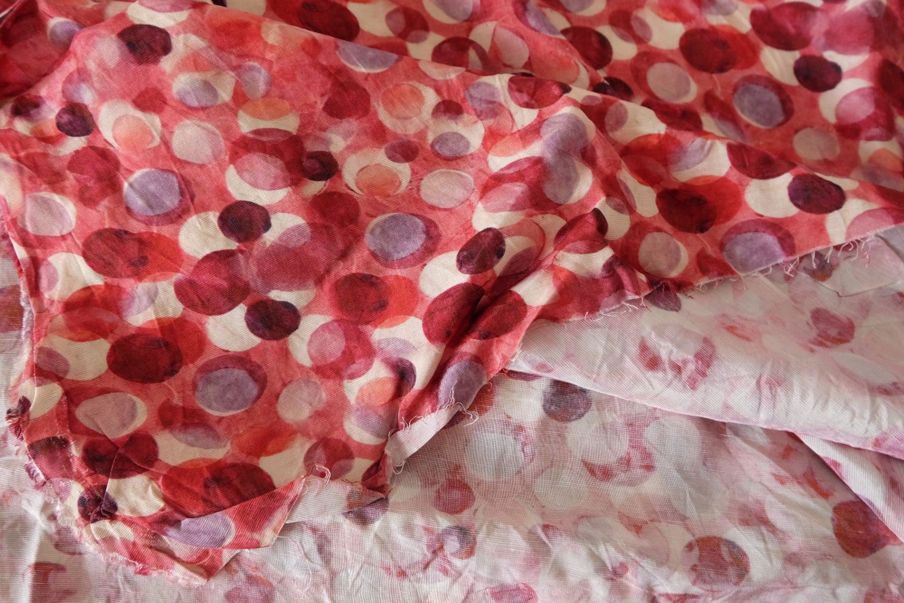 Watercolor Dot Tencel Linen Fabric in Rose Red - 2.8 yd / 3.5 yd