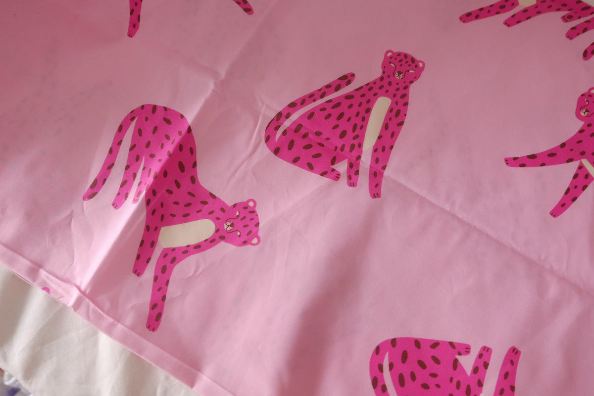 Pink Leopard High-Density Cotton Poplin — 1.64 yd