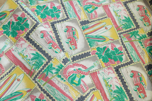 Hawaii Postcard Print Cotton — 1.6 yd