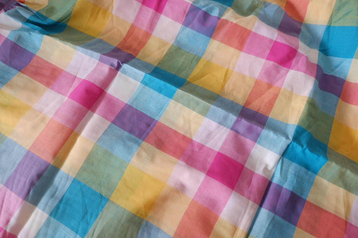 Pastel Rainbow Plaid Yarn-Dyed Cotton – 3.3 yd
