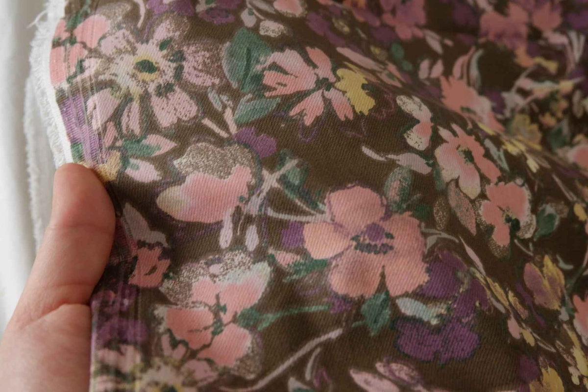 Vintage Floral Stretch Cotton Twill — 2.19 yd