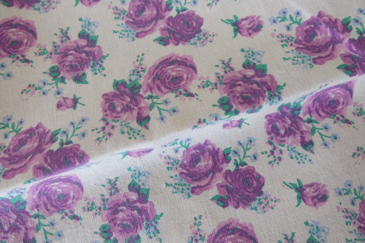 Dreamy Violet Rose Linen Cotton – 2.1 yd / 3.3 yd