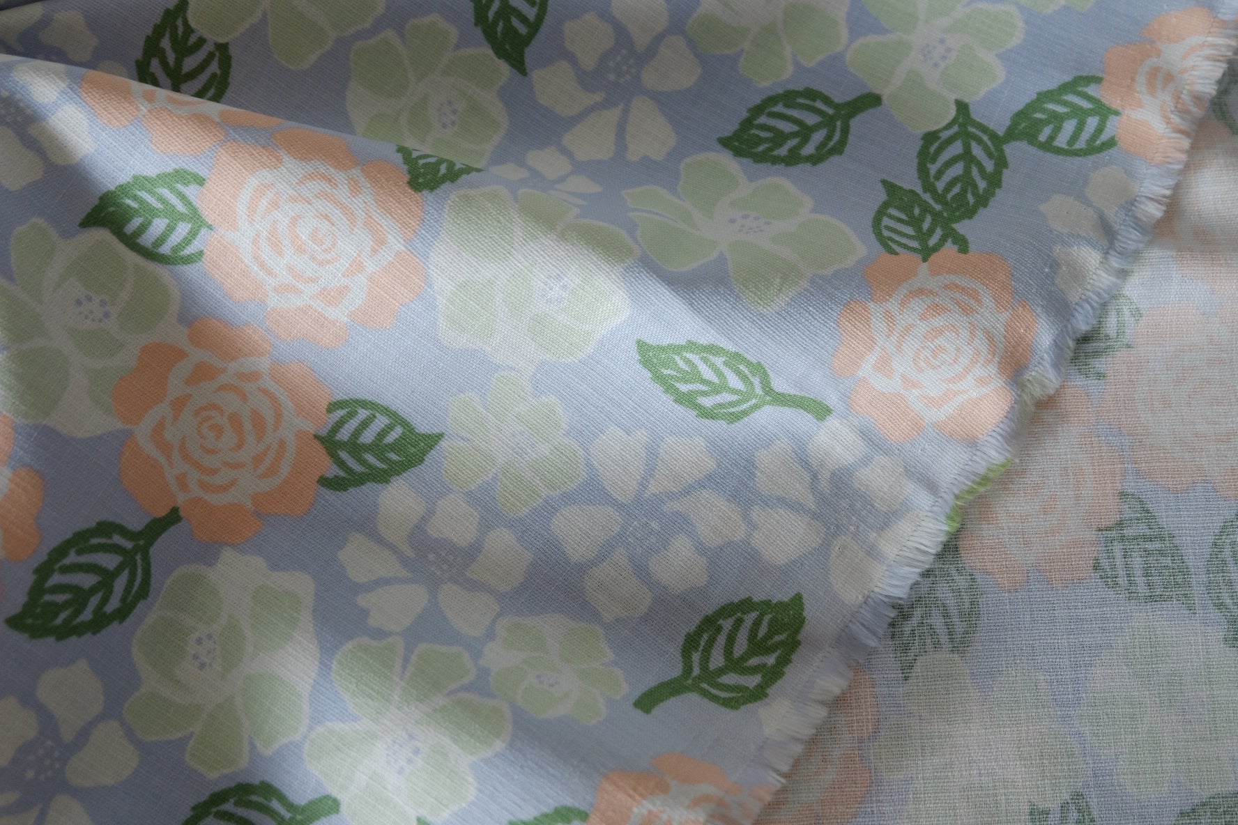 Pastel Rose Linen Cotton Fabric 2.2 yd