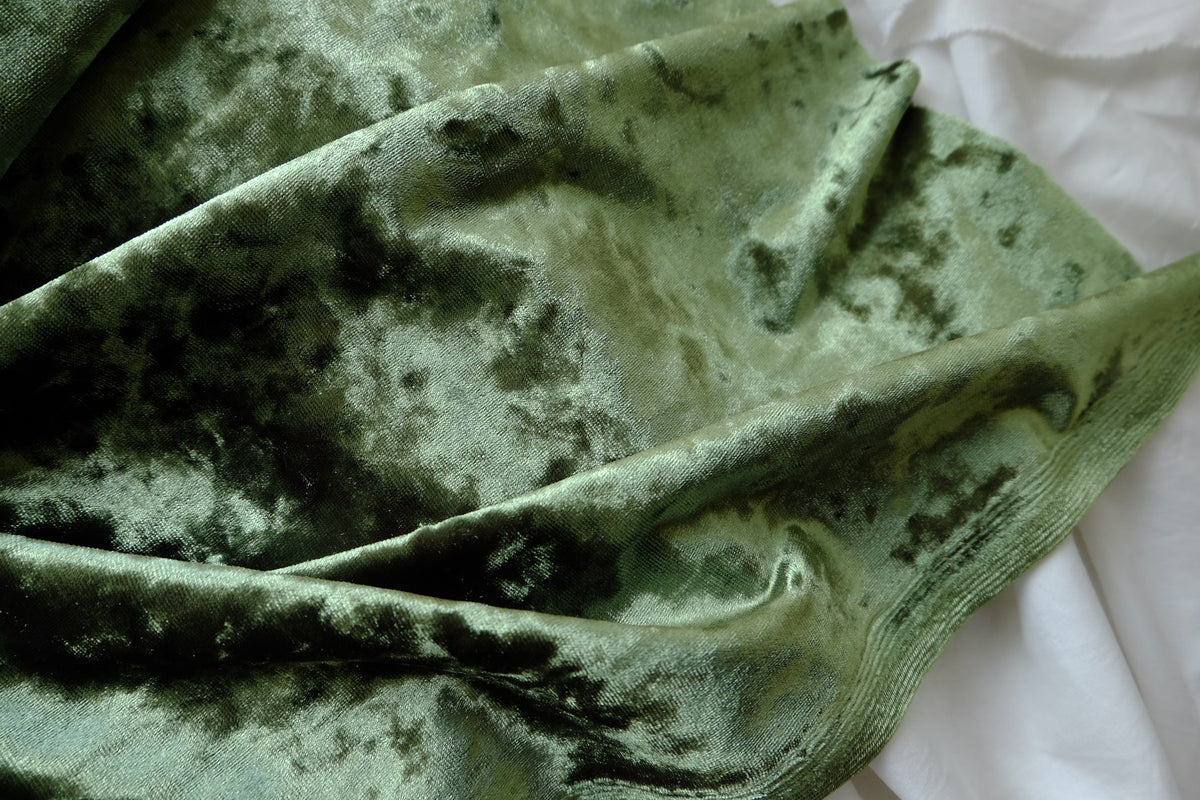 Forest Green Crushed Velvet – 2.2 yd