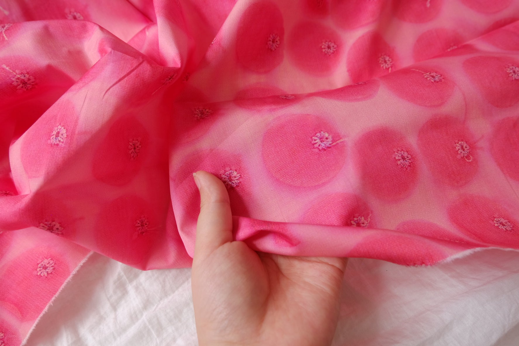 Pink Petal Dot Silky Cotton Lawn — 3.28 yd