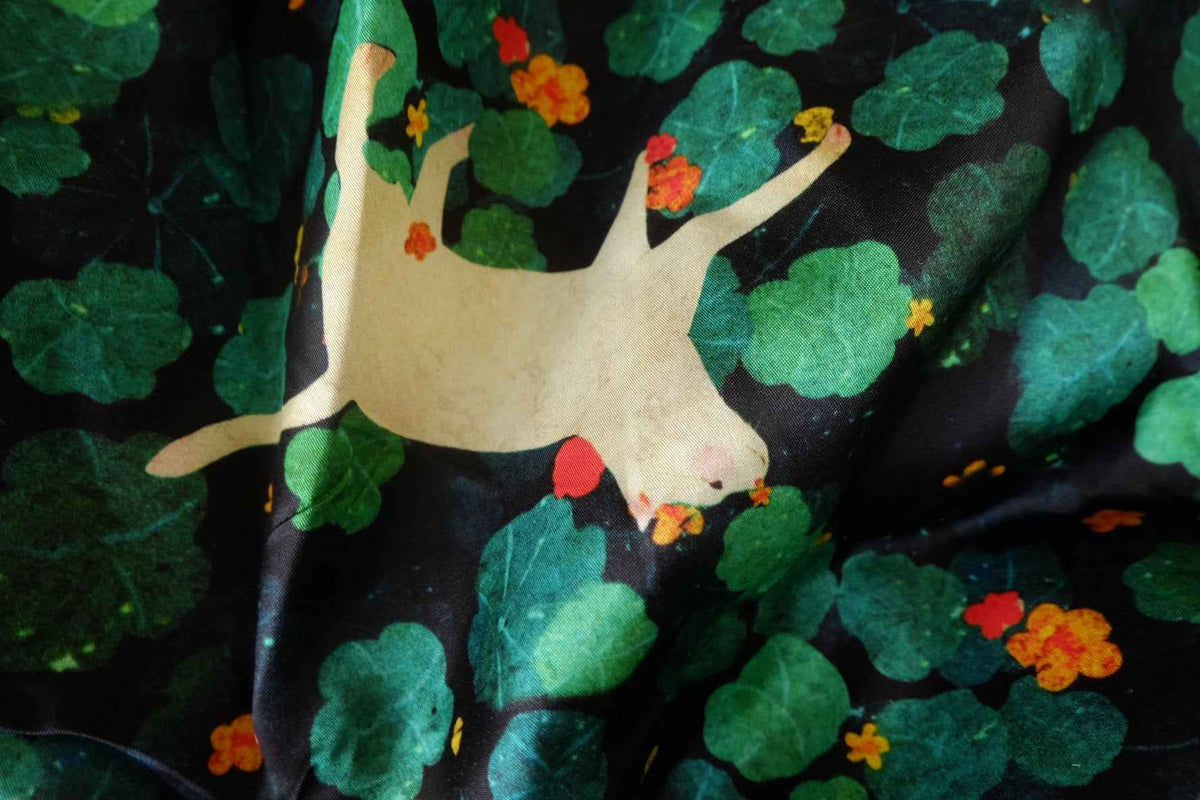 Cats in the Garden Viscose — 1.6 yd