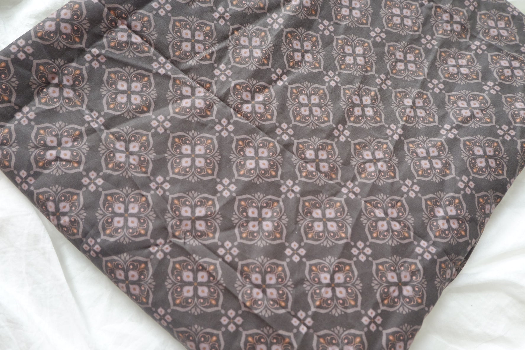 Charcoal Tile Print Cotton Lawn Fabric - 2.19 yd