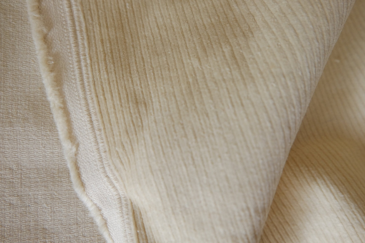 Soft Vanilla Cream Cotton Corduroy Fabric | 2.2 Yards