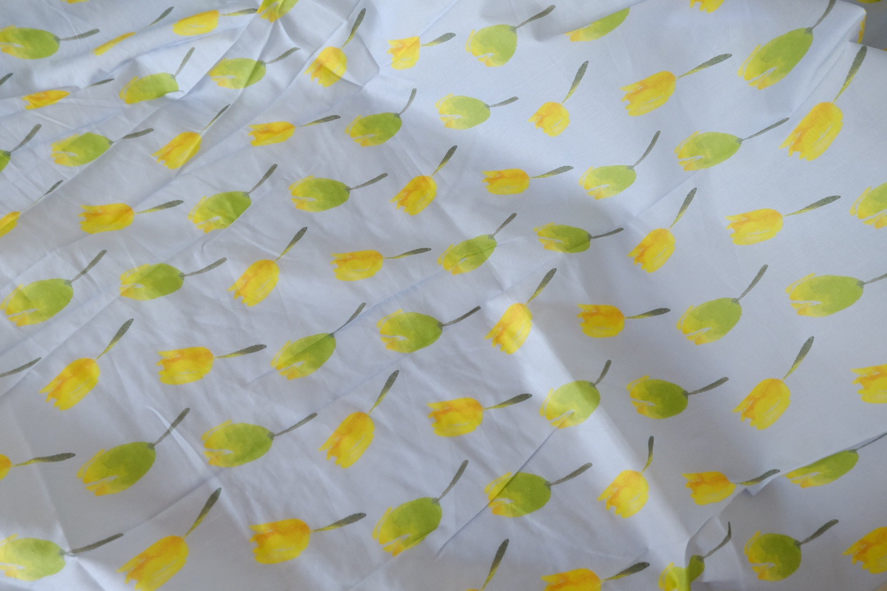 Yellow Tulip Cotton Poplin Fabric – 1.9 yd