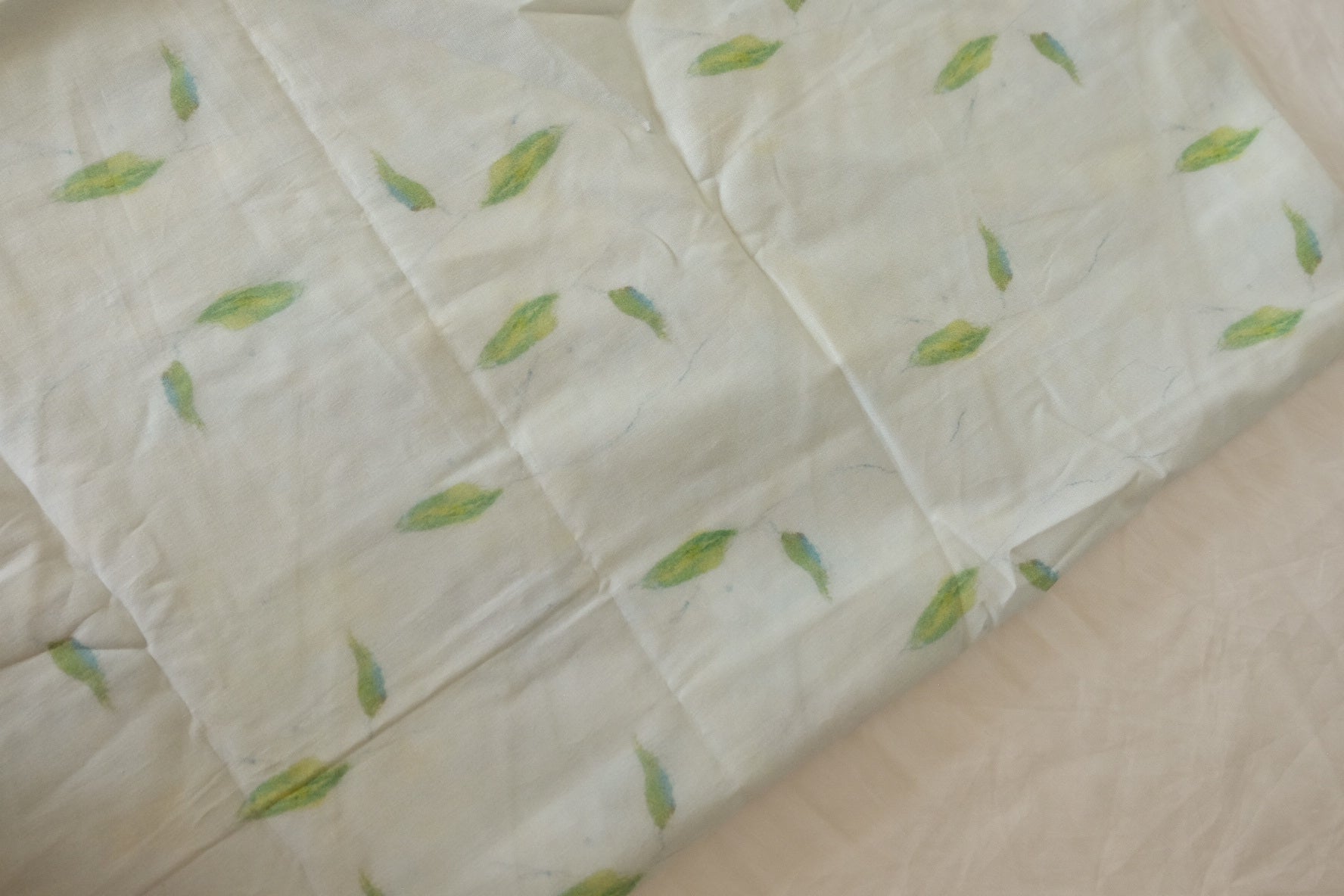 Soft Hand-Drawn Leaf Japanese Cotton Fabric - 1.6 yd