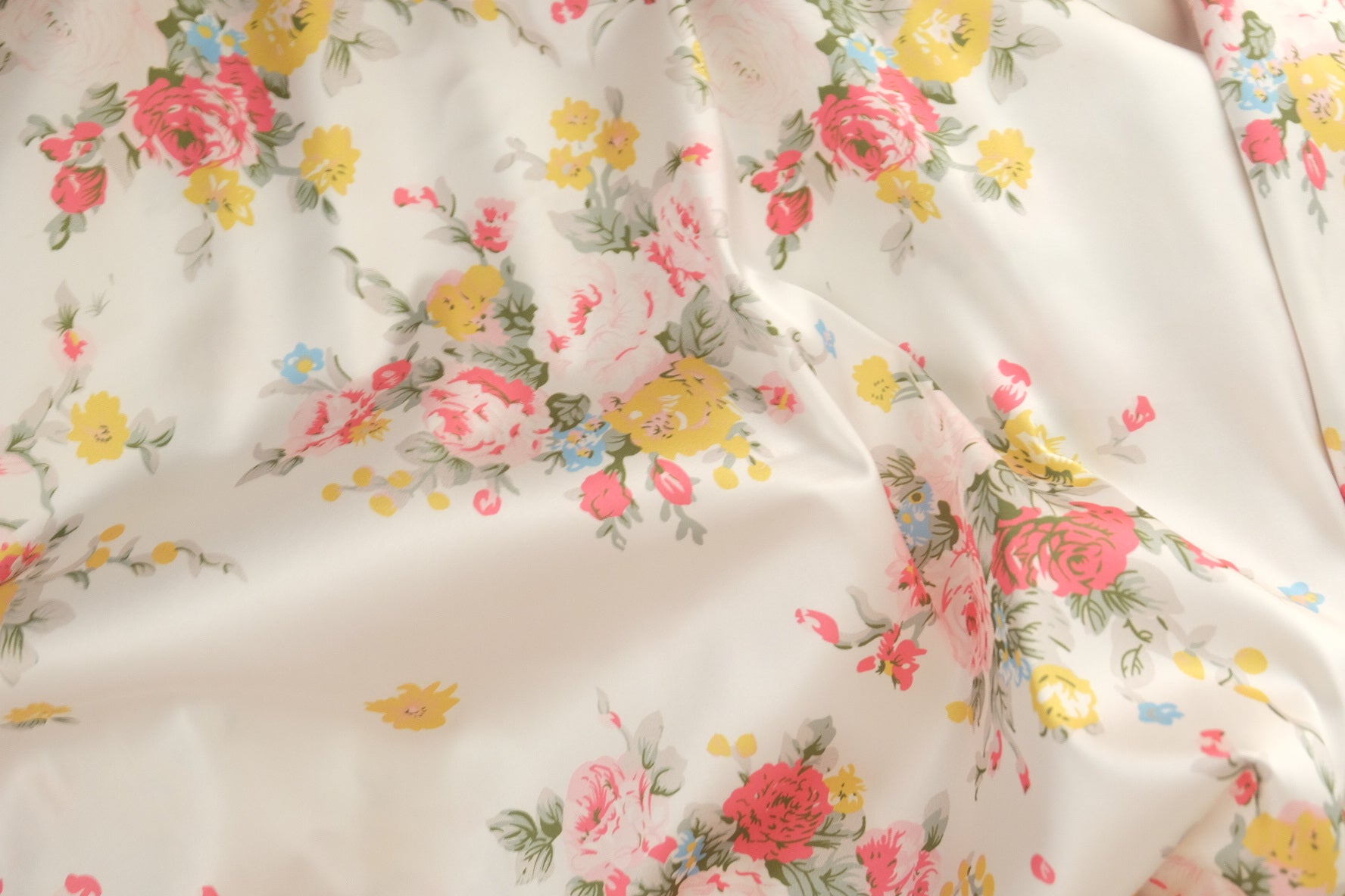 Vintage Bouquet Stretch Poly Cotton Satin – 3.3 yd