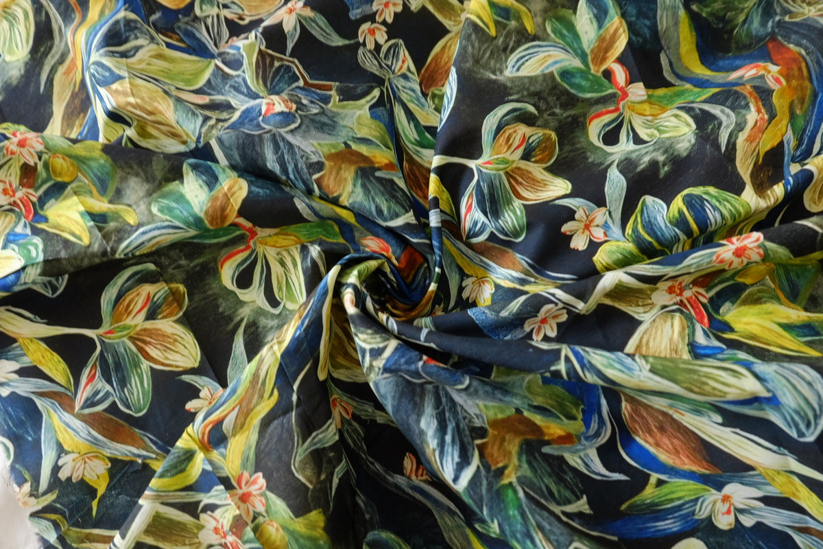 Midnight Botanical 60s Cotton Poplin – 2.7 yd