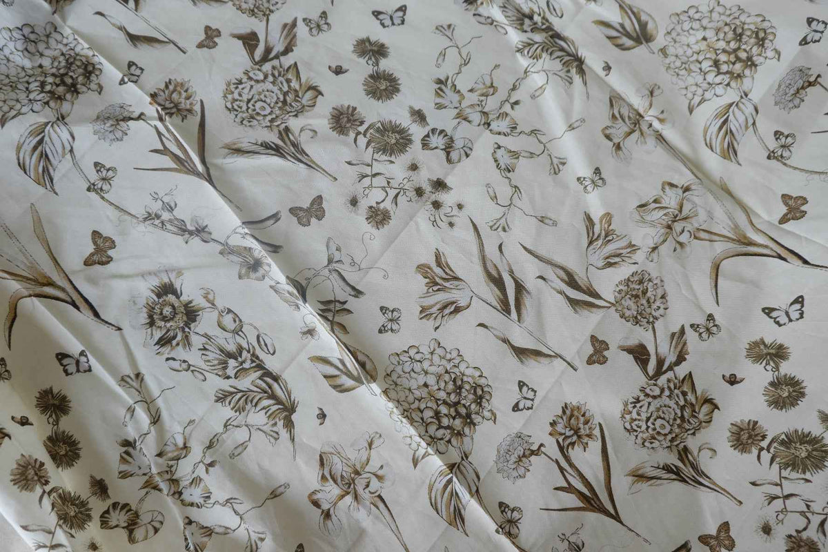 Sepia Botanical Cotton Poplin — 3.3 yd