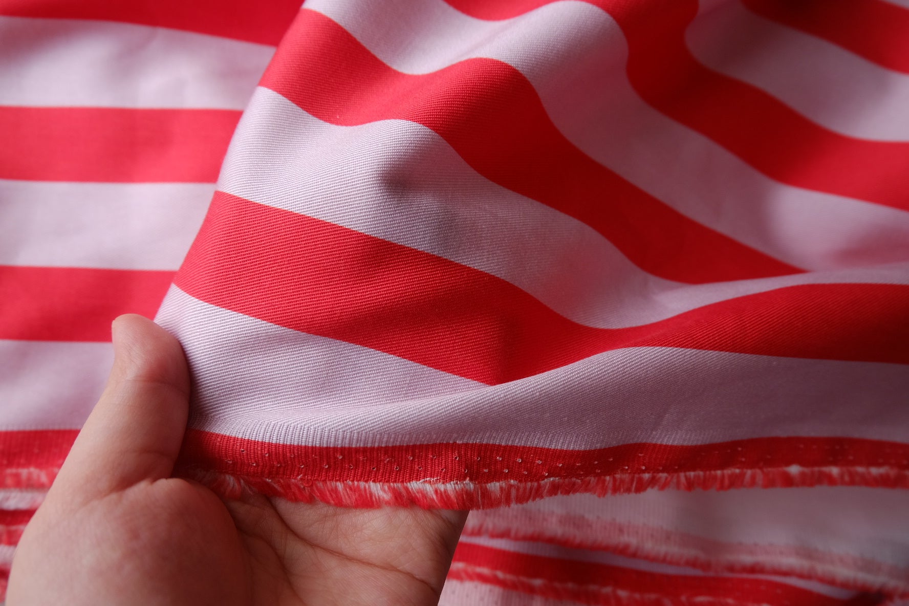 Red & Pink Stripe Cotton Twill – 1.9 yd