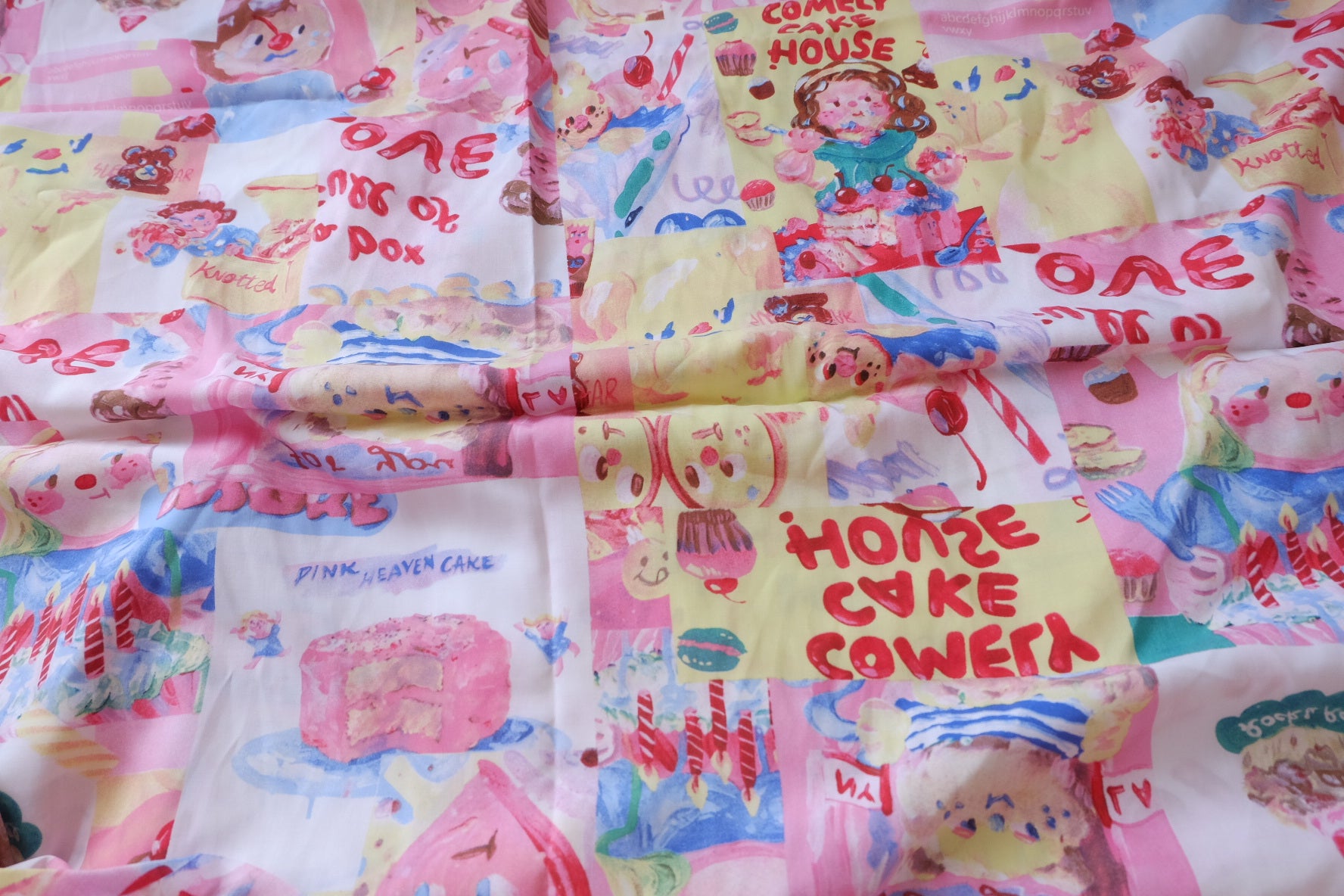Hand-Painted Cake Collage Cotton Blend — 2.19 yd