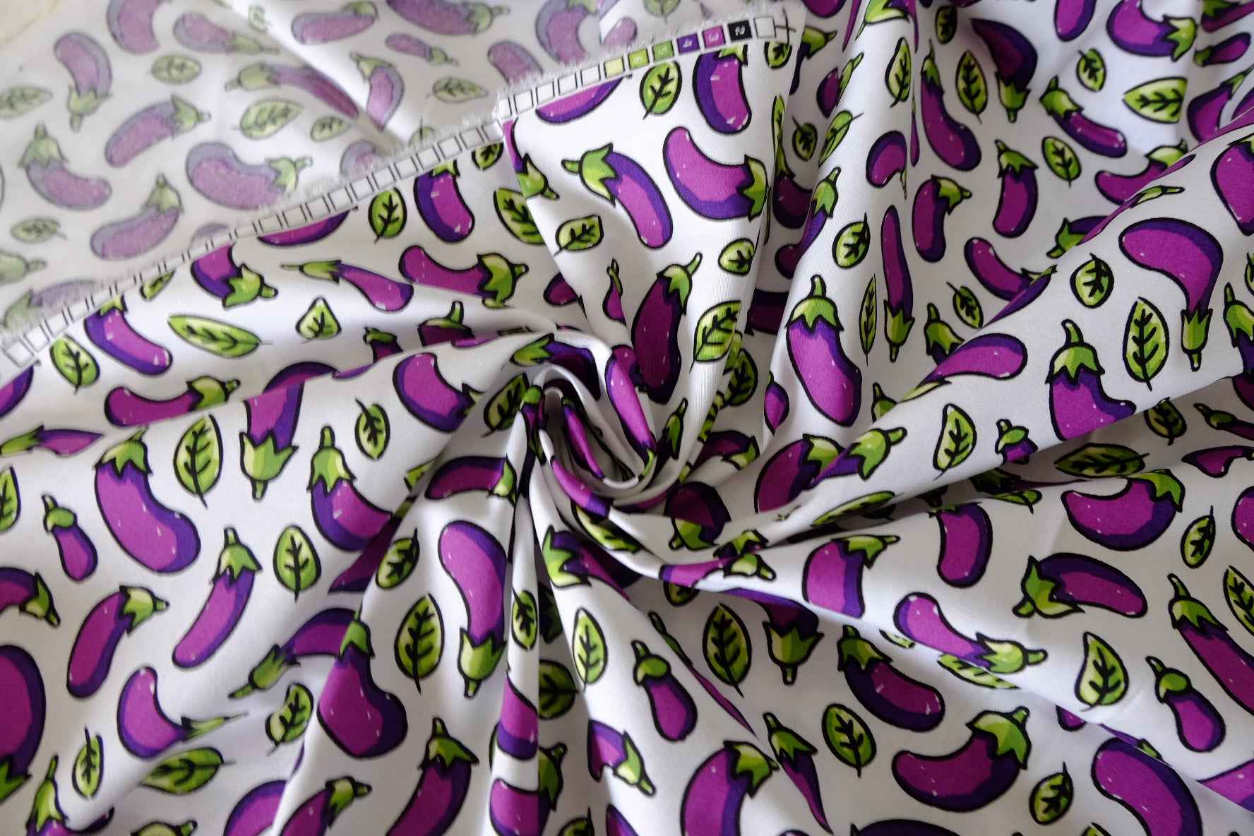 Eggplant Print Cotton Poplin Fabric – 2.2 yd
