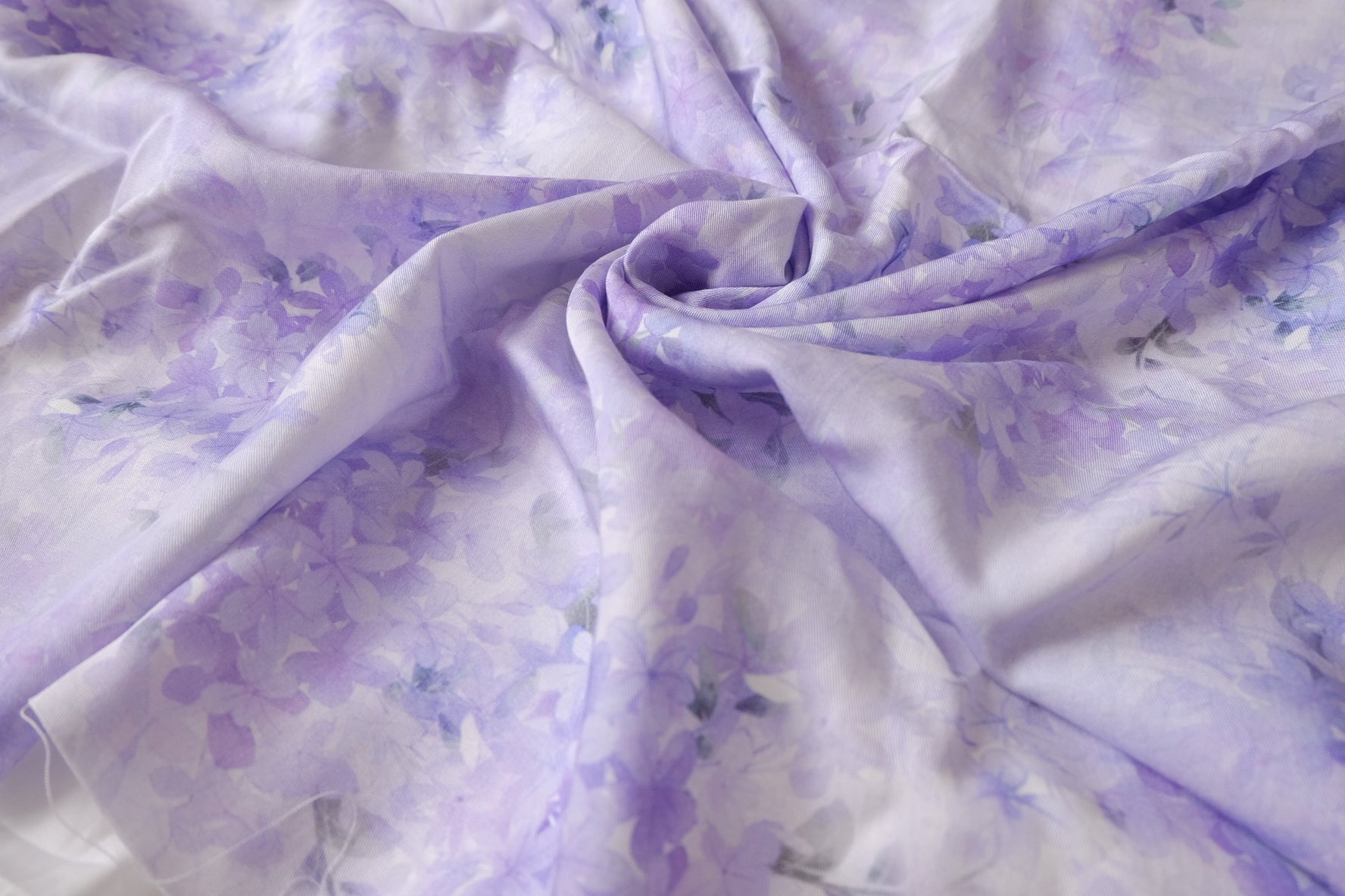 Lavender Floral Lyocell Twill Fabric - 3.28 yd