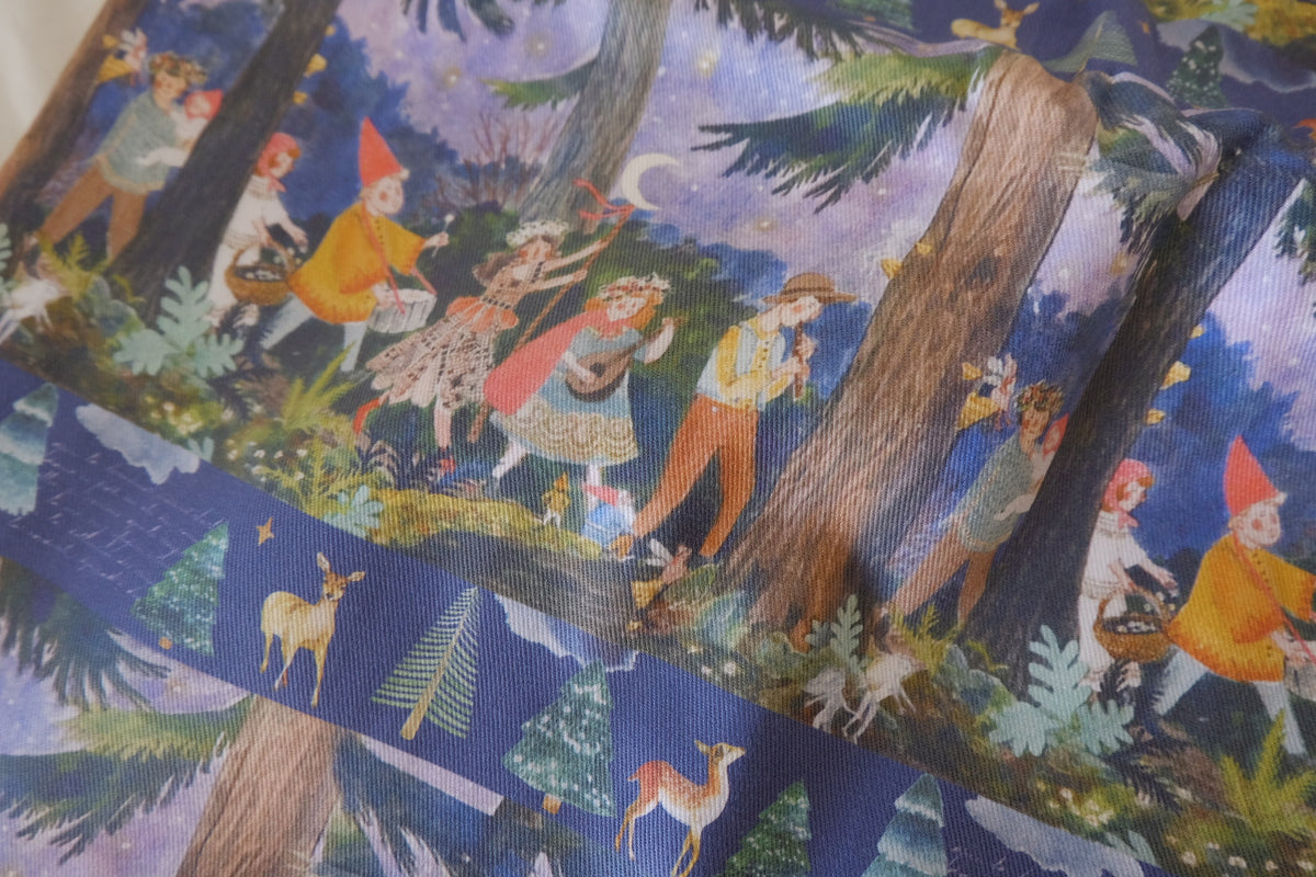 Enchanted Forest Storybook Cotton Twill Fabric – 2.2 yd