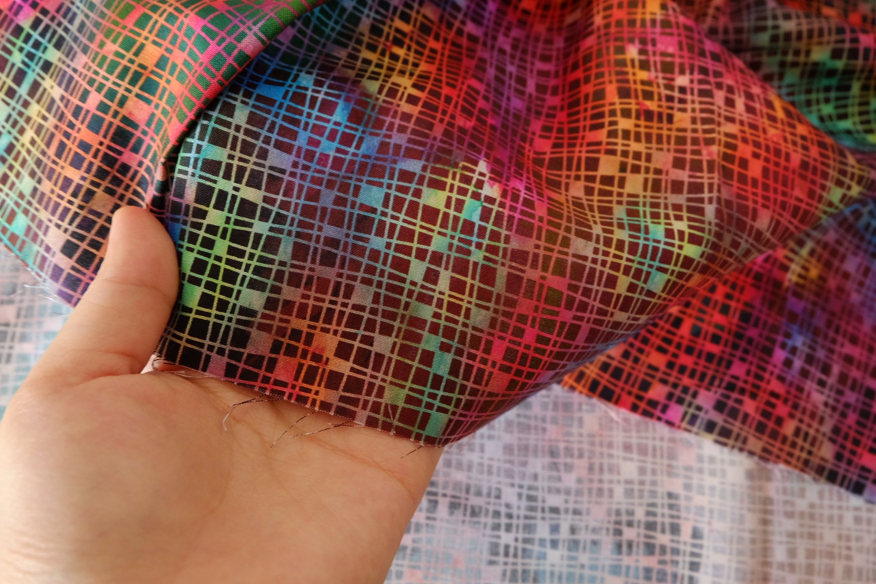Color Grid Cotton Fabric by Jason Yenter - 2.2 yd