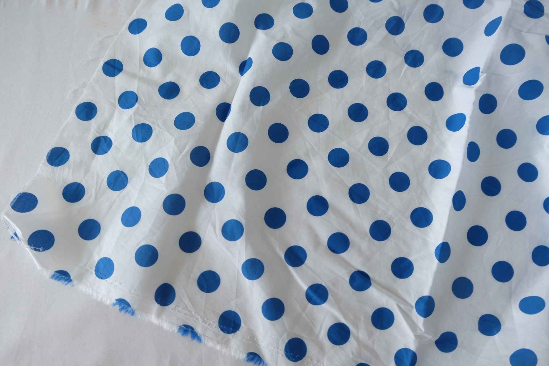 Blue Polka Dot 60s Cotton Poplin Fabric – 1.6 yd