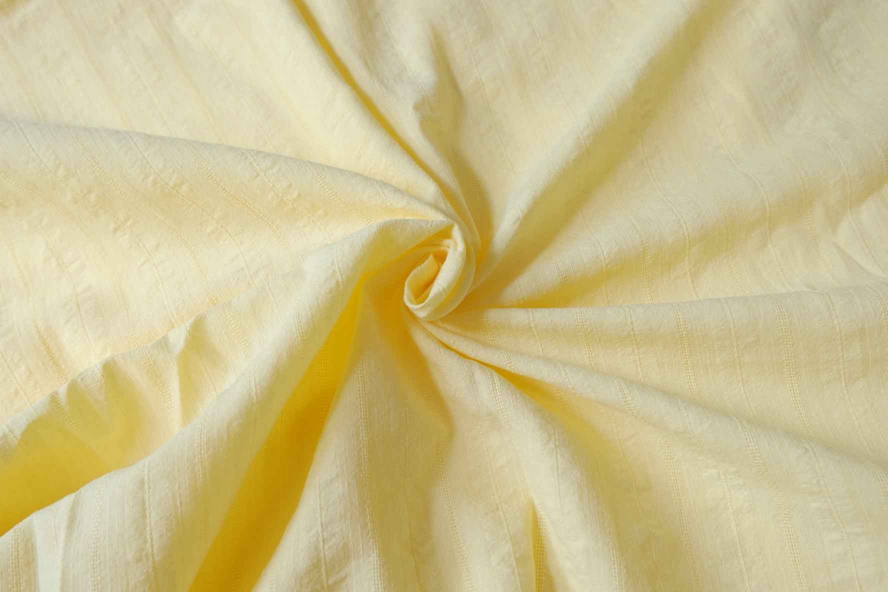 Butter Yellow Cotton Jacquard Stripe Fabric, Soft Summer Weight for Tops, 1.64 Yards