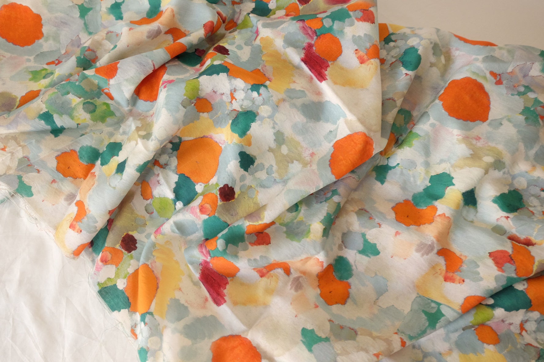 Watercolor Abstract Tencel Linen Blend Fabric – 2.2 yd