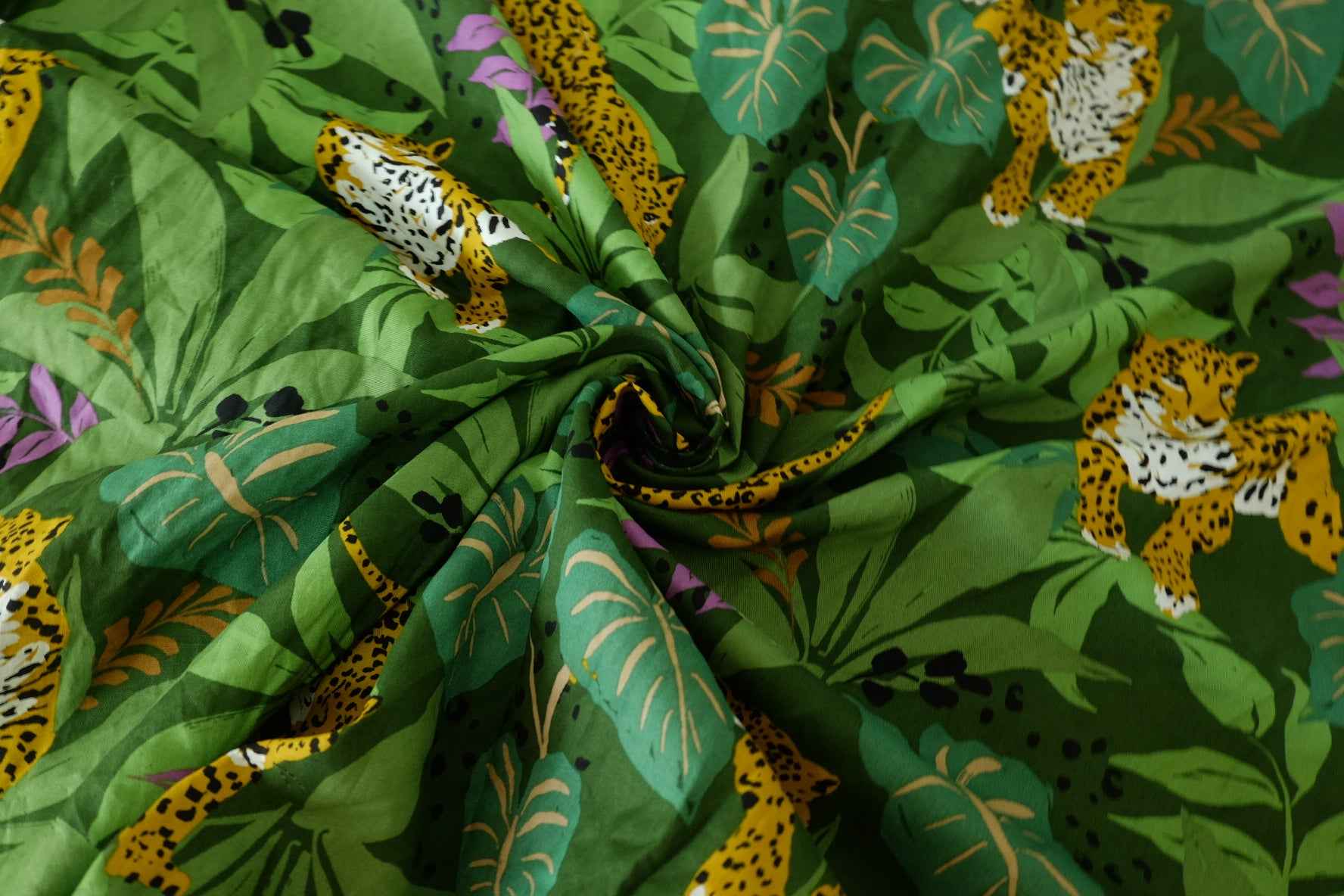 Jungle Leopard Cotton Poplin Fabric – 2.2 yd