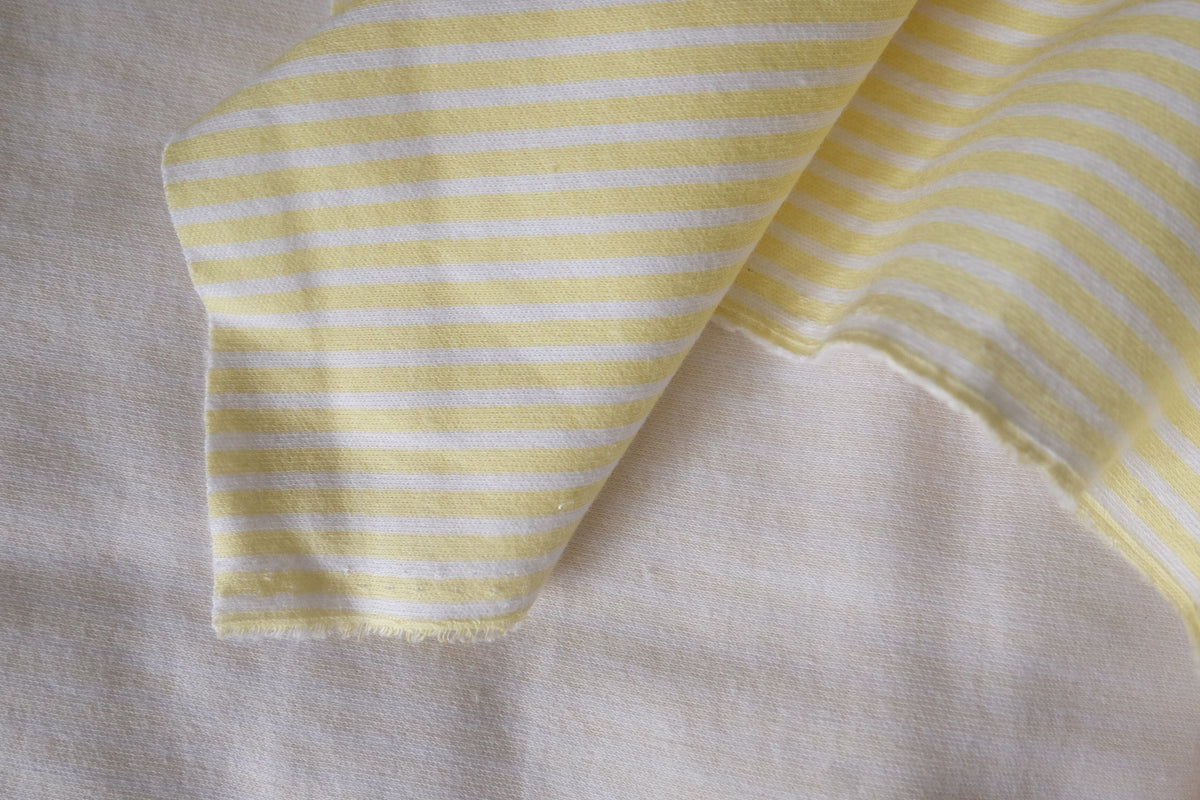 Butter Yellow Stripe – Soft Cotton Knit Fabric | 1.4 yards