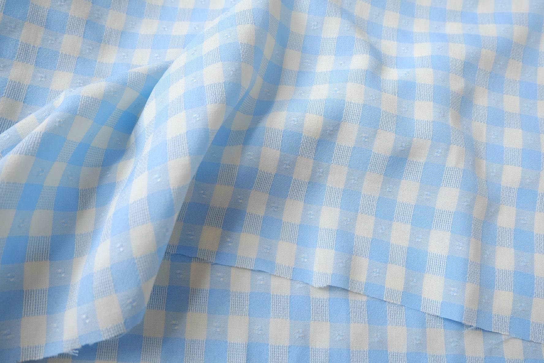 Sky Gingham Clip Dot Blend, 2.2 Yards