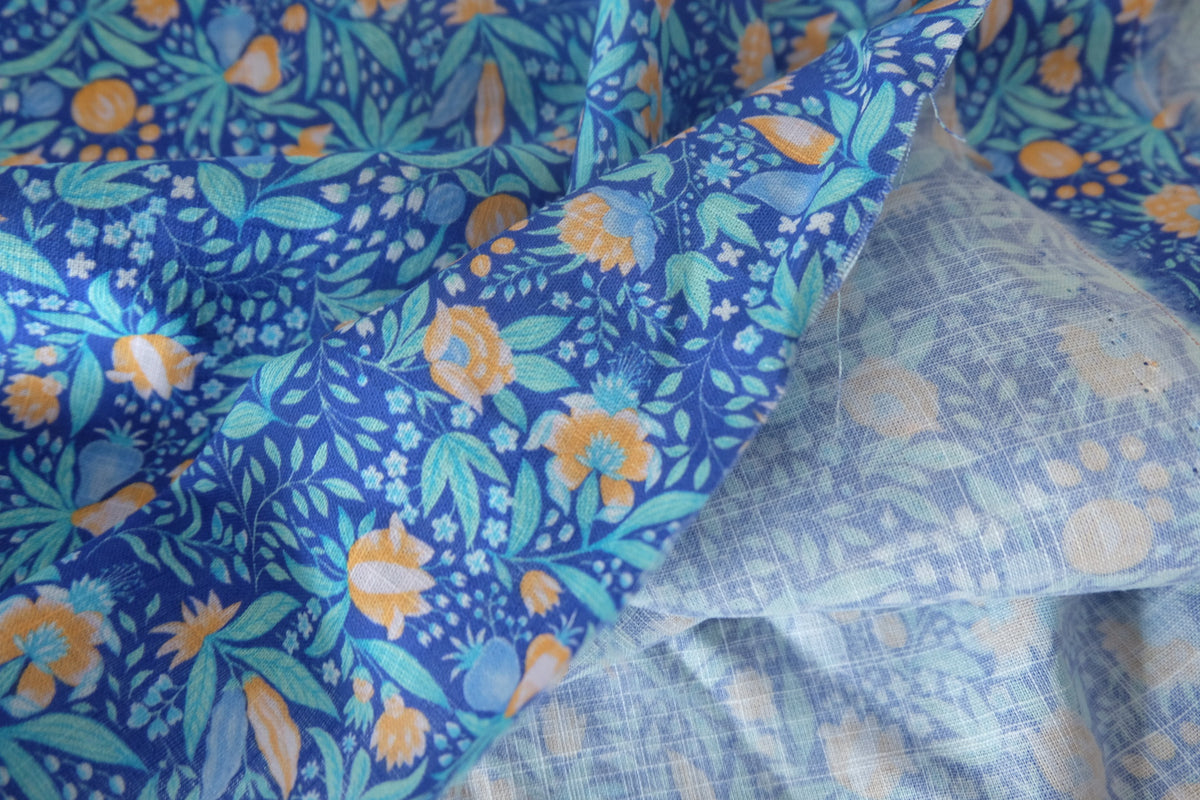 Cobalt Meadow Cotton – 2.2 yd