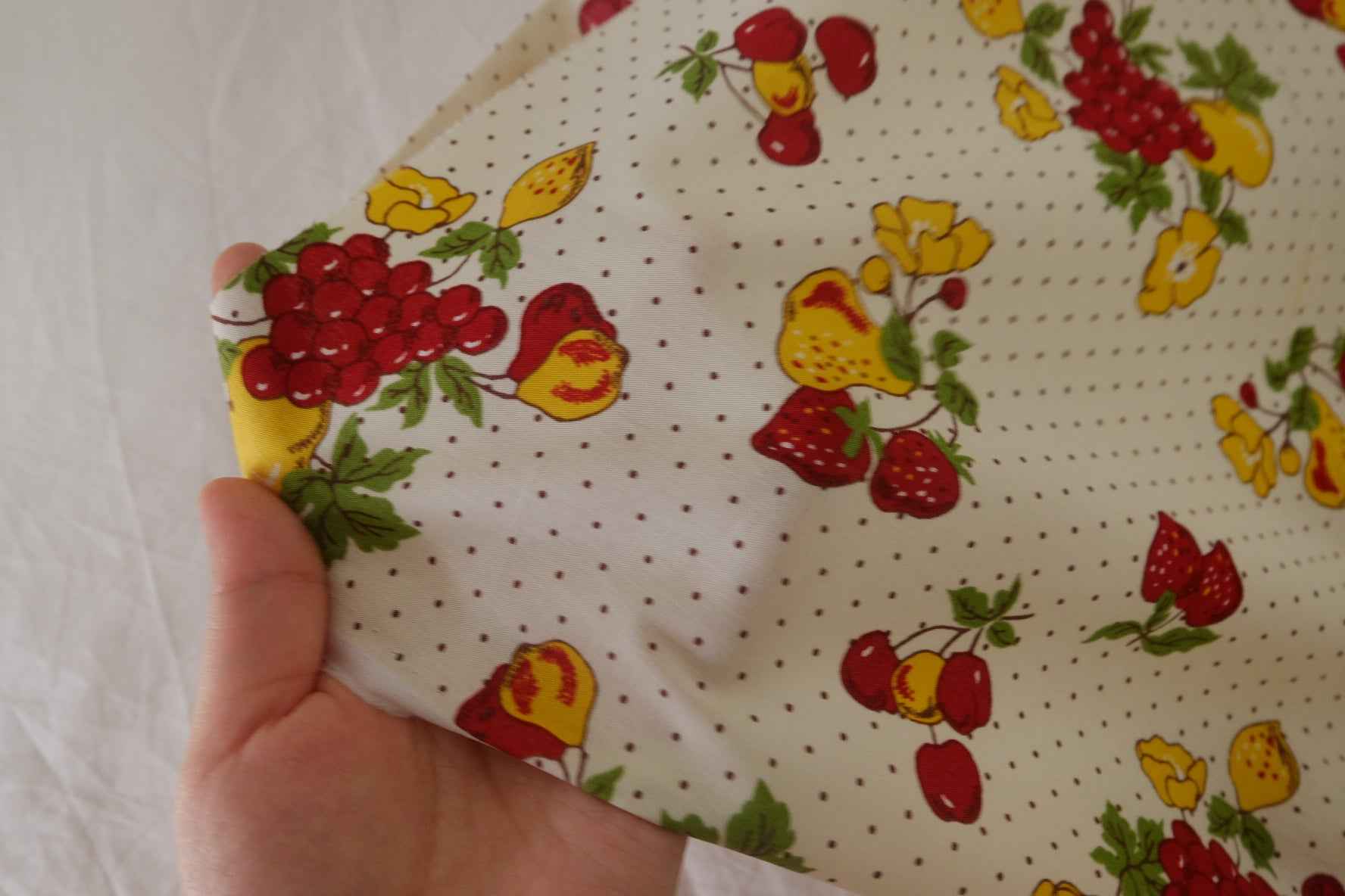 Vintage Fruit Garden Cotton Fabric – 2.2 yd / 3.3 yd