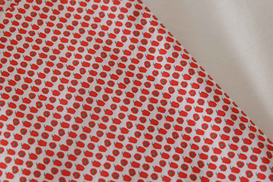 Red Pepper Dot High Count Cotton Poplin Fabric – 1.6 / 2.2 yd