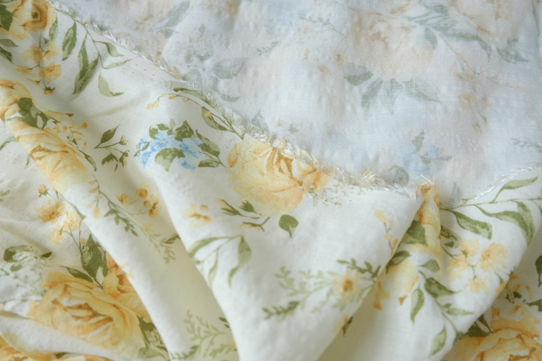 Soft Yellow Rose Linen-Cotton Fabric - 3.28 yd