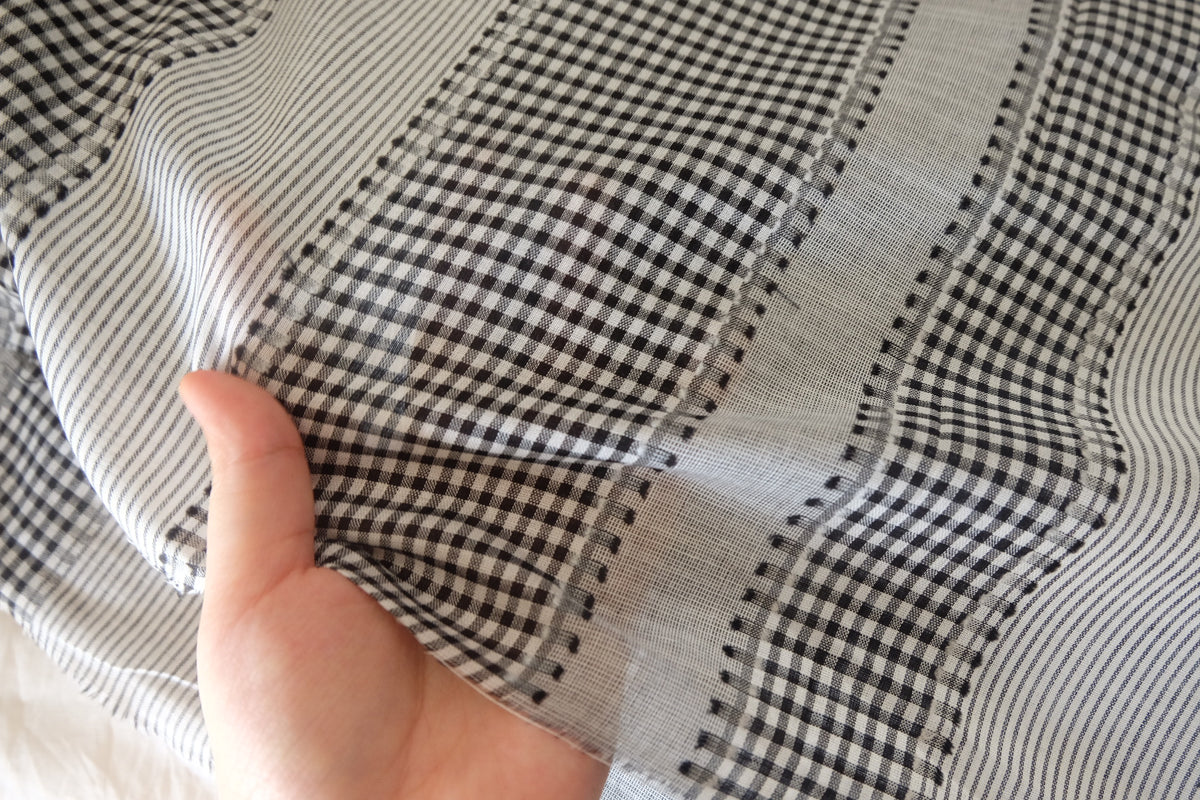 Patchwork Gingham & Stripes – Lightweight Cotton Fabric | 2.2 Yards