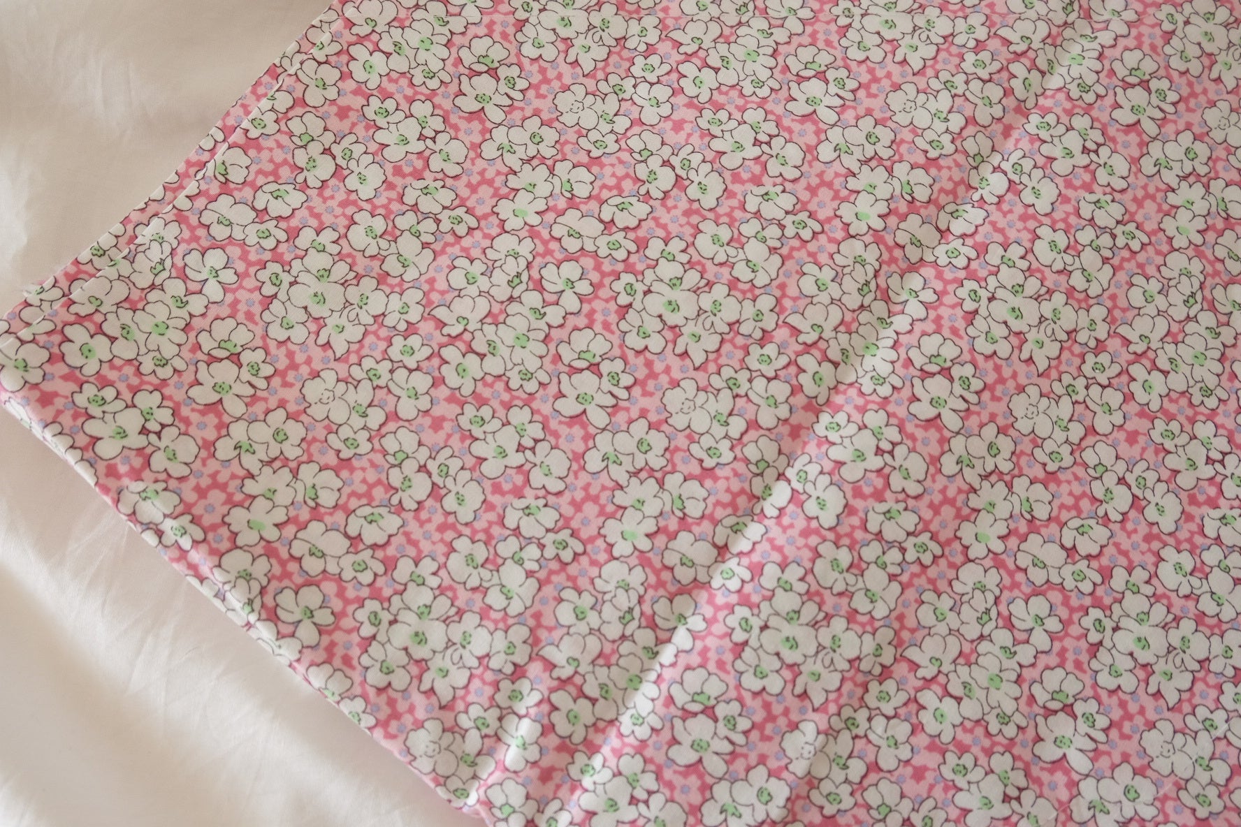 Soft Floral Cotton Lawn Fabric – Pink & Sage Green Options – 1.8 yd