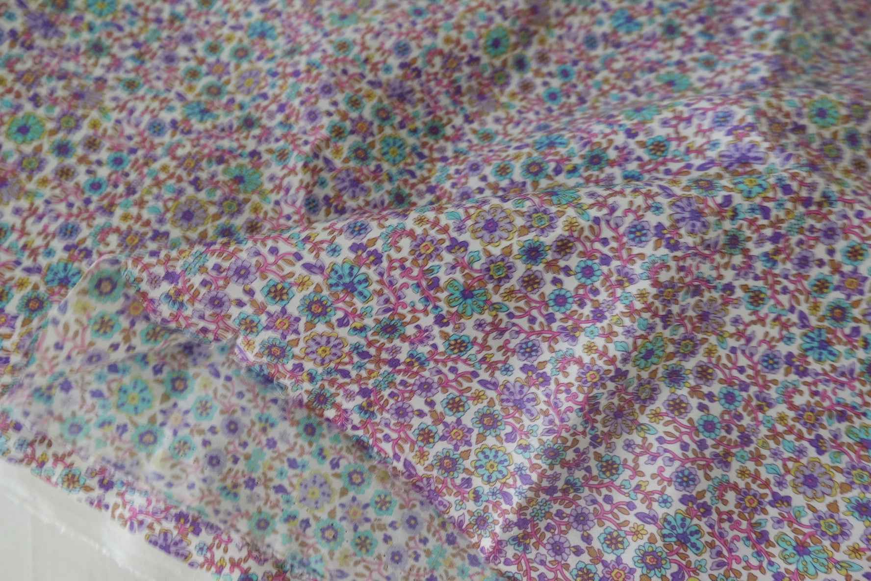 Lilac Vine Floral Cotton Poplin Fabric – 1.6 yd