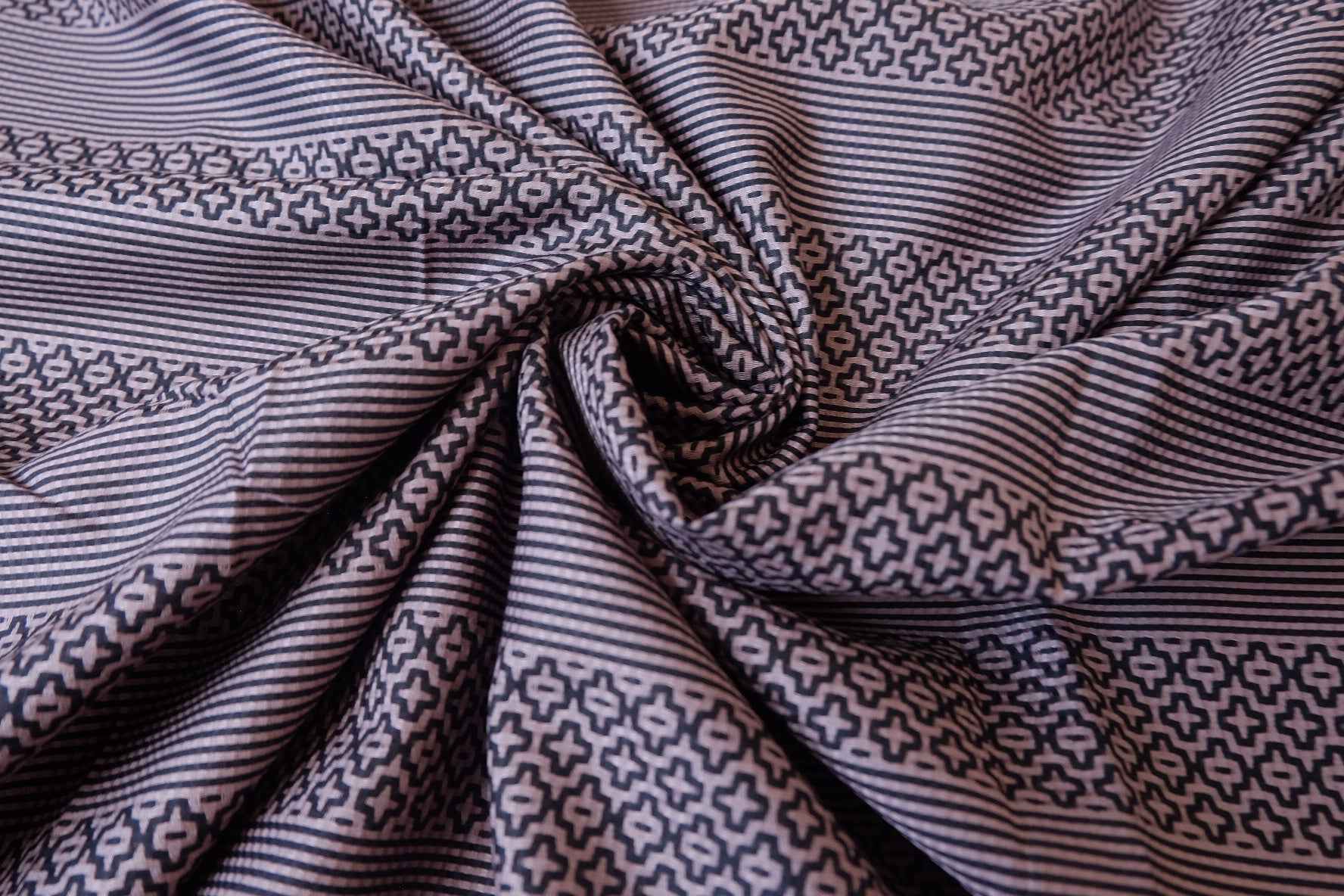 Reversible Woven Geometric Cotton Fabric - 2.19 yd
