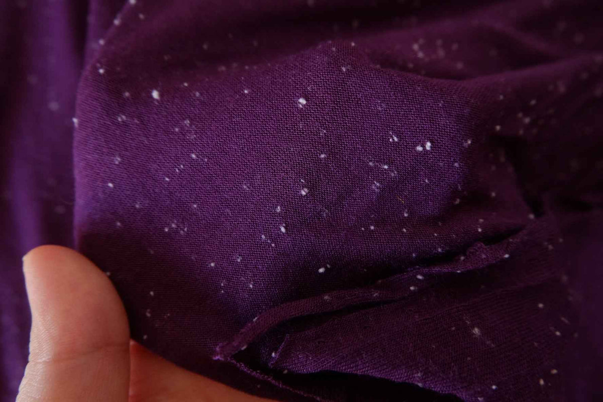 Plum Purple Snowflake Cotton Jersey Knit Fabric – 2.2 yd