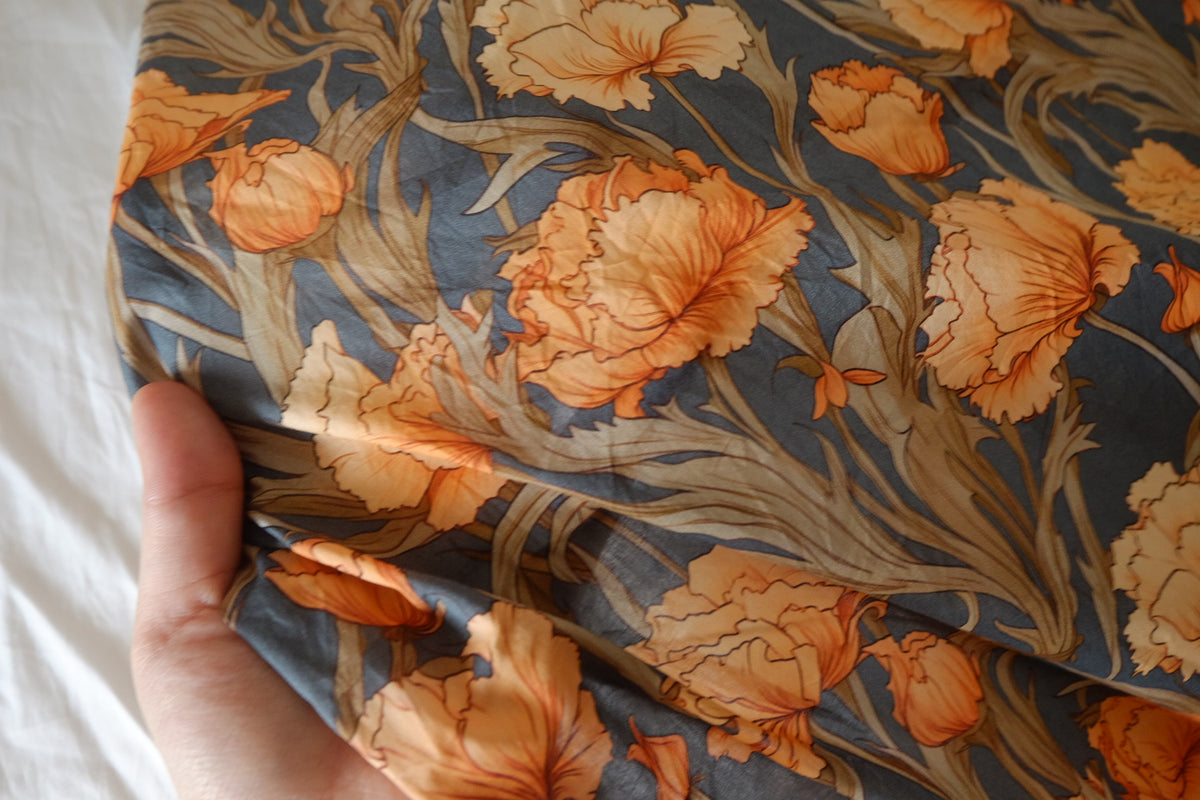 Golden Poppies Vintage Botanical Cotton Lawn – 1.53 yd