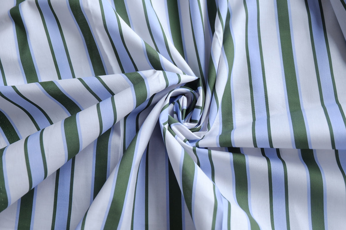 Green & Blue Stripe Cotton – 2 yd